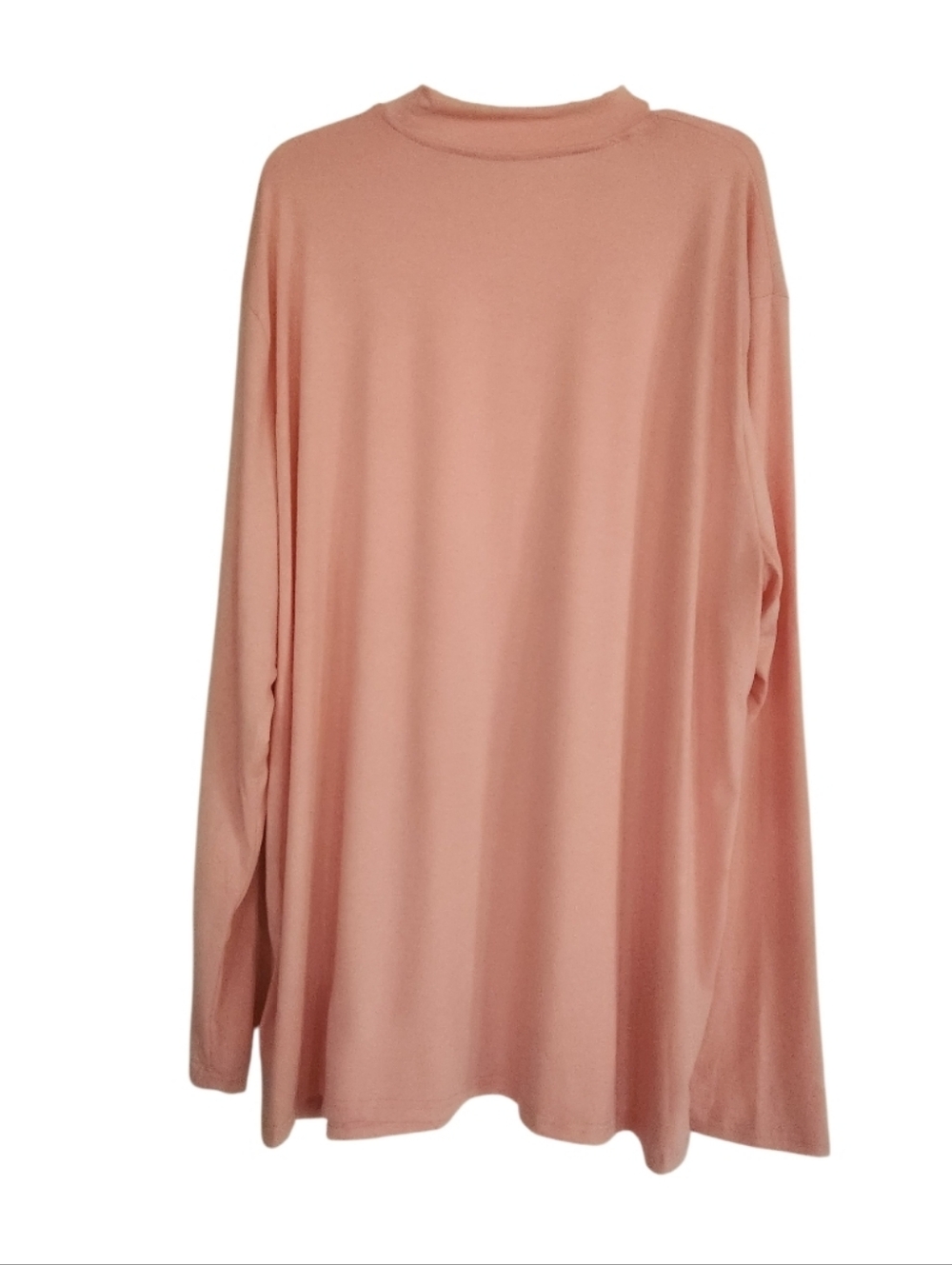 Women's Long Sleeve Mock Neck Top - Peachy Pink Sz 3X Nwt